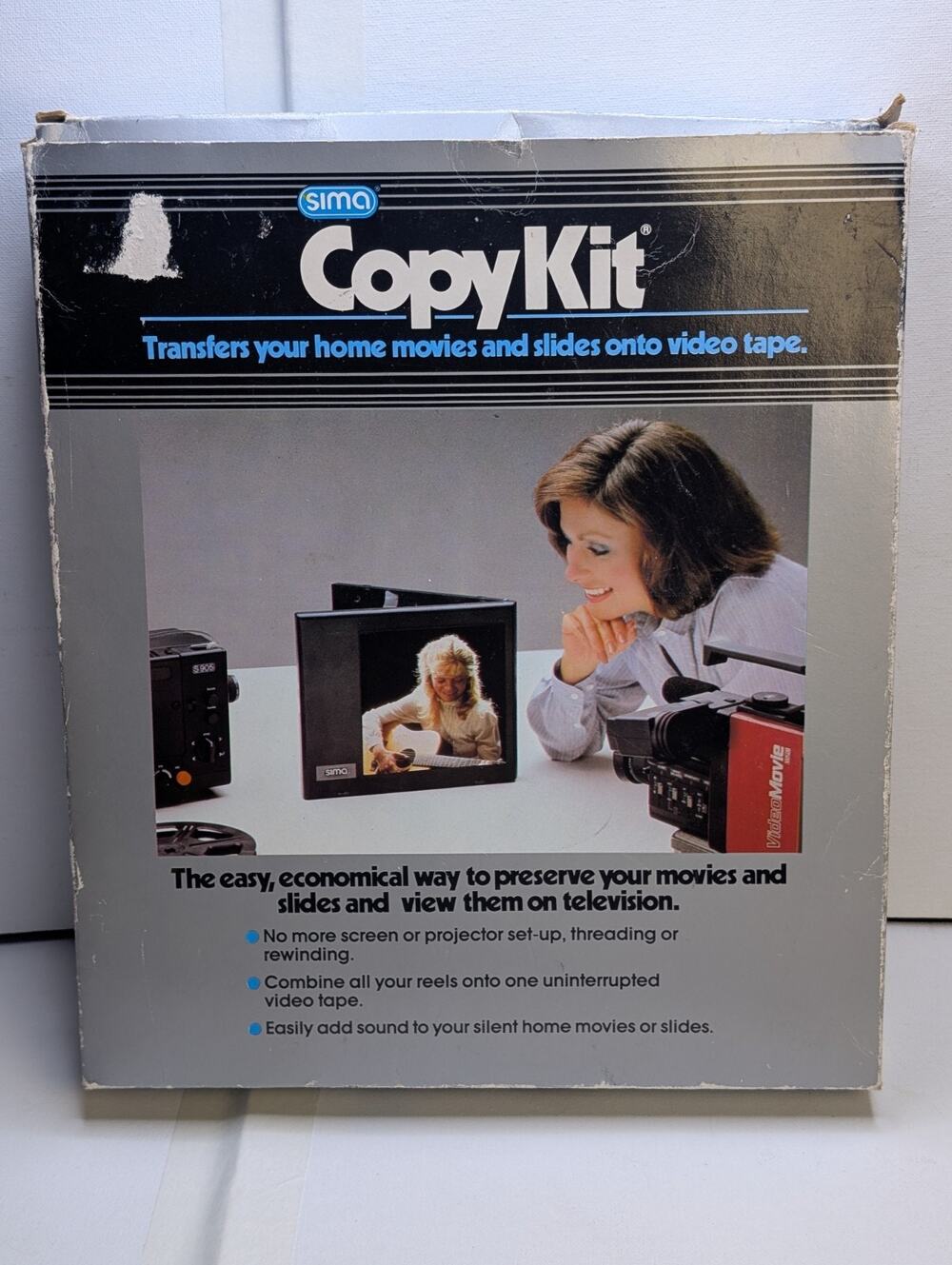 Vintage Sima CopyKit Film Slide to Video Transfer Screen 8mm Super 8 16mm Box